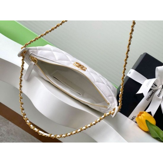 Replica Borsa hobo Chanel 25S AS5528 Oro Bianco Metallizzato Imitazioni Falso