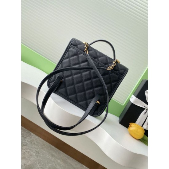 Replica Zaino Chanel 25B Clover Series Vintage AS5715 Pelle di vitello granata Nero Imitazioni Falso