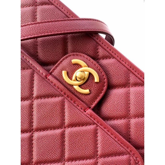 Replica Zaino Chanel 25B Clover Series Vintage AS5715 Pelle di vitello granata Rosso Imitazioni Falso