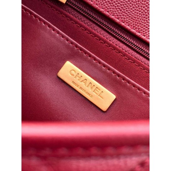 Replica Zaino Chanel 25B Clover Series Vintage AS5715 Pelle di vitello granata Rosso Imitazioni Falso