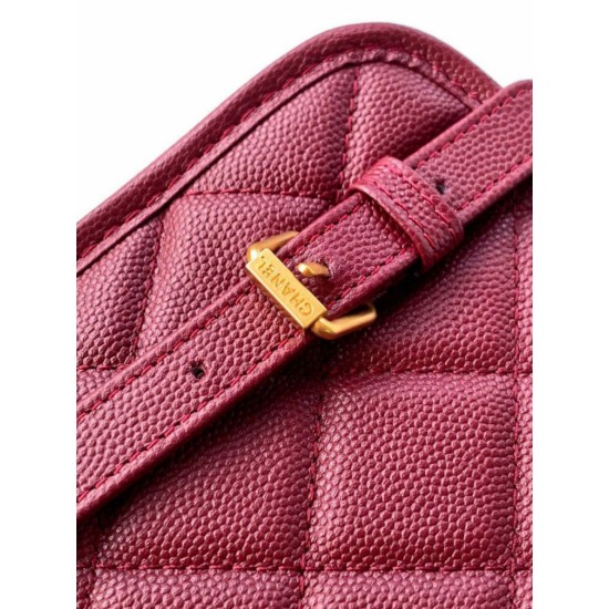 Replica Zaino Chanel 25B Clover Series Vintage AS5715 Pelle di vitello granata Rosso Imitazioni Falso