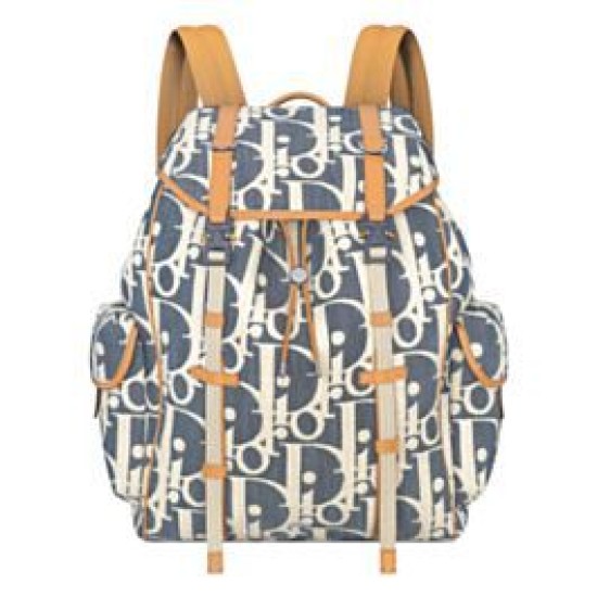 Replica Zaino Dior Hit the Road Dior Oblique denim jacquard Blu Imitazioni Falso