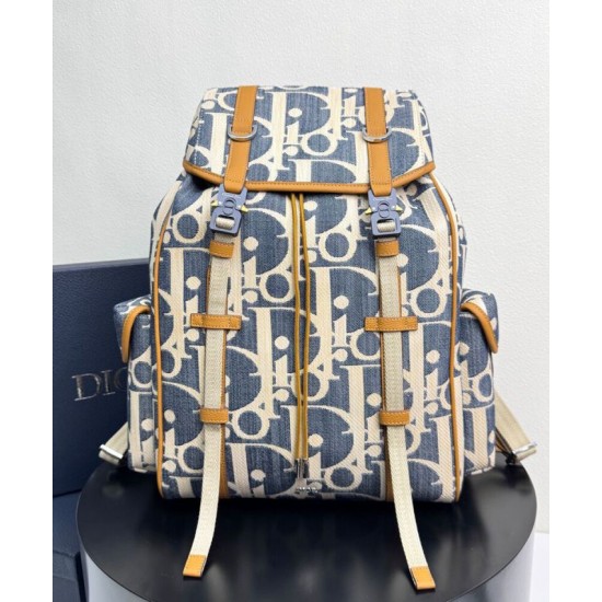 Replica Zaino Dior Hit the Road Dior Oblique denim jacquard Blu Imitazioni Falso
