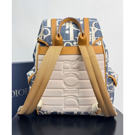 Replica Zaino Dior Hit the Road Dior Oblique denim jacquard Blu Imitazioni Falso