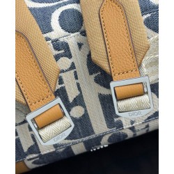 Replica Zaino Dior Hit the Road Dior Oblique denim jacquard Blu Imitazioni Falso