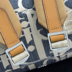 Replica Zaino Dior Hit the Road Dior Oblique denim jacquard Blu Imitazioni Falso