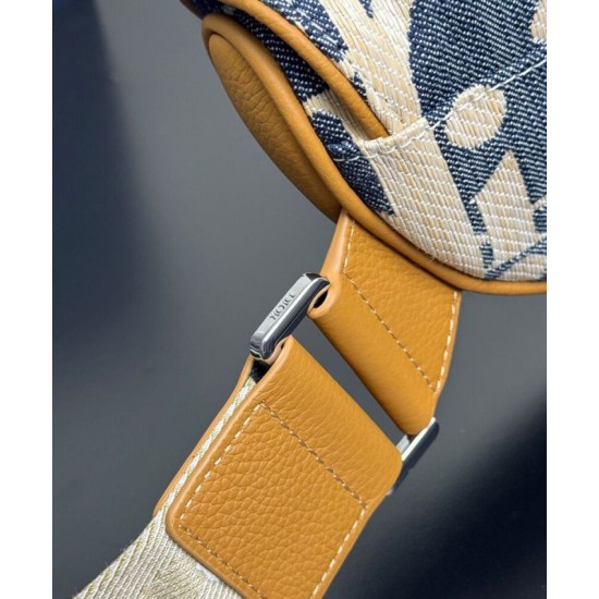 Replica Borsa Saddle Dior Dior Oblique denim jacquard Blu Imitazioni Falso