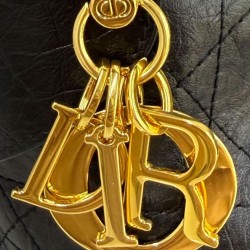 Replica Borsa Dior Voyage Flat Half Moon Macrocannage Piccola/Grande Nera Imitazioni Falso