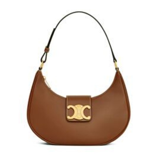 Replica Borsa a tracolla Celine Ava Triomphe Half Moon Caffè Imitazioni Falso