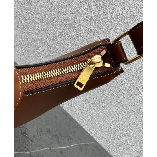 Replica Borsa a tracolla Celine Ava Triomphe Half Moon Caffè Imitazioni Falso