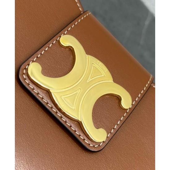 Replica Borsa a tracolla Celine Ava Triomphe Half Moon Caffè Imitazioni Falso