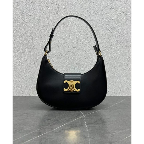 Replica Borsa a tracolla Celine Ava Triomphe Half Moon Nera Imitazioni Falso