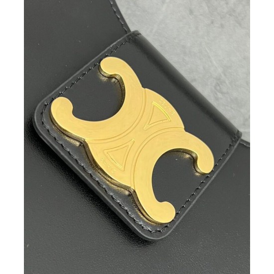 Replica Borsa a tracolla Celine Ava Triomphe Half Moon Nera Imitazioni Falso