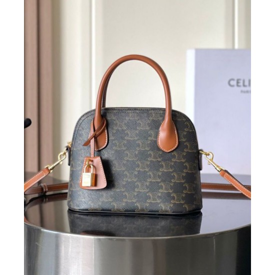 Replica Borsa a mano Celine Teen Honorine Caffè scuro Imitazioni Falso