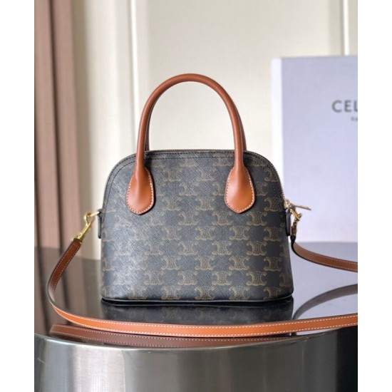Replica Borsa a mano Celine Teen Honorine Caffè scuro Imitazioni Falso