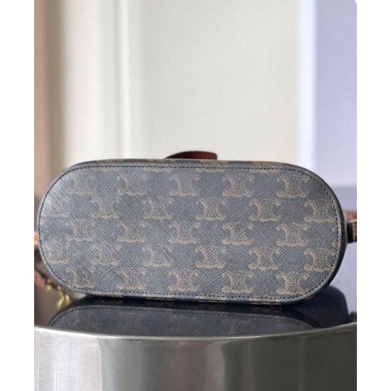 Replica Borsa a mano Celine Teen Honorine Caffè scuro Imitazioni Falso