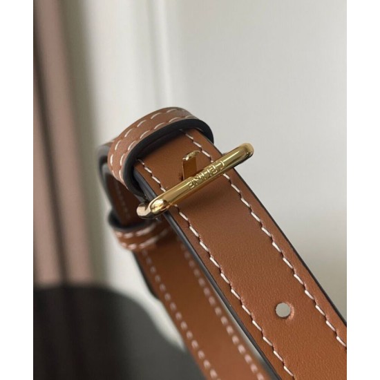 Replica Borsa a tracolla Celine Folcd Caffè scuro Imitazioni Falso