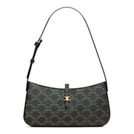 Replica Borsa a tracolla Celine Tina Caffè scuro Imitazioni Falso