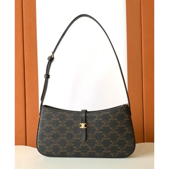Replica Borsa a tracolla Celine Tina Caffè scuro Imitazioni Falso