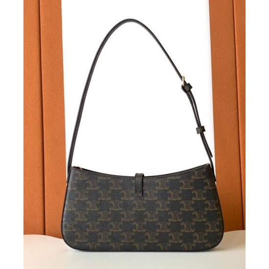 Replica Borsa a tracolla Celine Tina Caffè scuro Imitazioni Falso