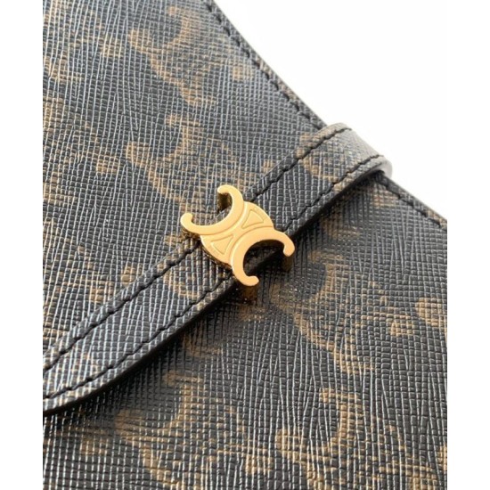Replica Borsa a tracolla Celine Tina Caffè scuro Imitazioni Falso