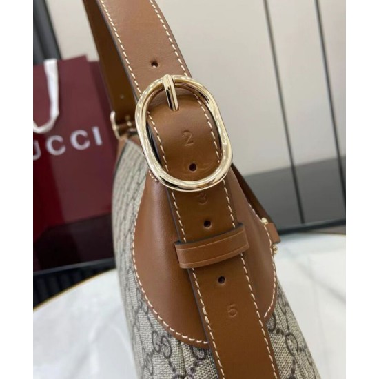 Replica Borsa a tracolla media Gucci serie GG Emblem 815216 Marrone Imitazioni Falso