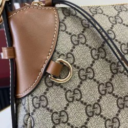 Replica Borsa a tracolla media Gucci serie GG Emblem 815216 Marrone Imitazioni Falso