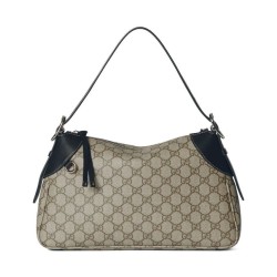 Replica Borsa a tracolla media Gucci serie GG Emblem 815216 Nera Imitazioni Falso