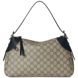 Replica Borsa a tracolla media Gucci serie GG Emblem 815216 Nera Imitazioni Falso