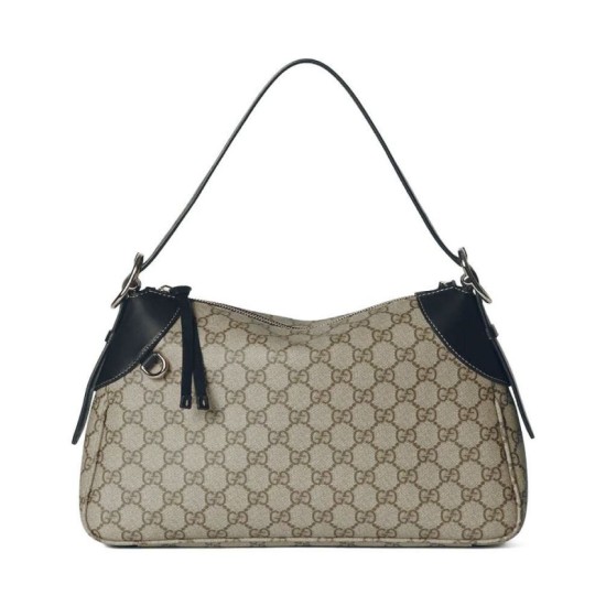 Replica Borsa a tracolla media Gucci serie GG Emblem 815216 Nera Imitazioni Falso