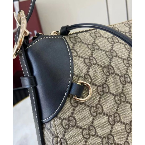 Replica Borsa a tracolla media Gucci serie GG Emblem 815216 Nera Imitazioni Falso