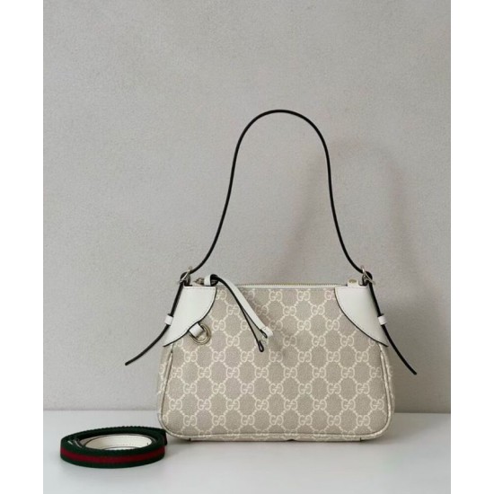 Replica Borsa a tracolla Gucci GG Emblem Piccola 815218 Crema Imitazioni Falso