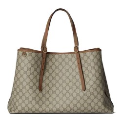 Replica Borsa tote oversize Gucci GG Emblem Series 815212 Caffè Imitazioni Falso