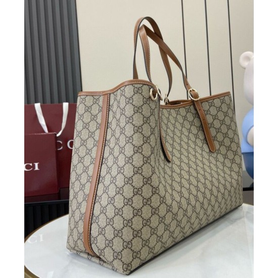 Replica Borsa tote oversize Gucci GG Emblem Series 815212 Caffè Imitazioni Falso