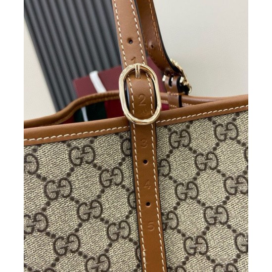 Replica Borsa tote oversize Gucci GG Emblem Series 815212 Caffè Imitazioni Falso