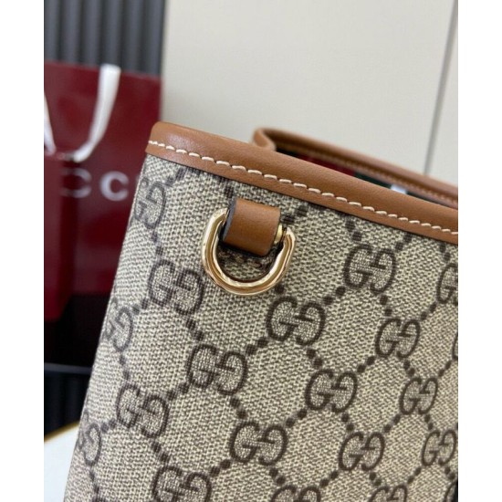 Replica Borsa tote oversize Gucci GG Emblem Series 815212 Caffè Imitazioni Falso