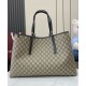 Replica Borsa tote oversize Gucci GG Emblem Series 815212 Nero Imitazioni Falso