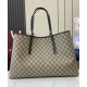 Replica Borsa tote oversize Gucci GG Emblem Series 815212 Nero Imitazioni Falso