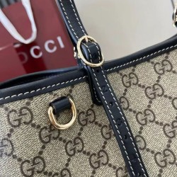 Replica Borsa tote piccola Gucci GG Emblem 815214 Nero Imitazioni Falso