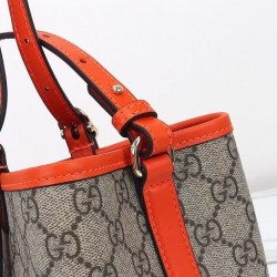 Replica Gucci Borsa tote piccola GG Emblem 815214 Arancione Imitazioni Falso