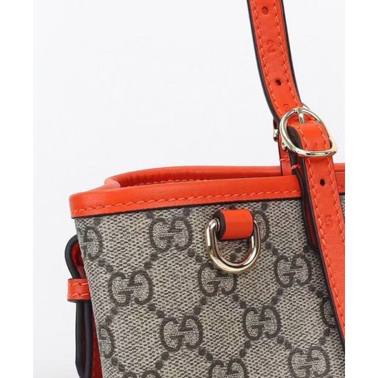 Replica Gucci Borsa tote piccola GG Emblem 815214 Arancione Imitazioni Falso