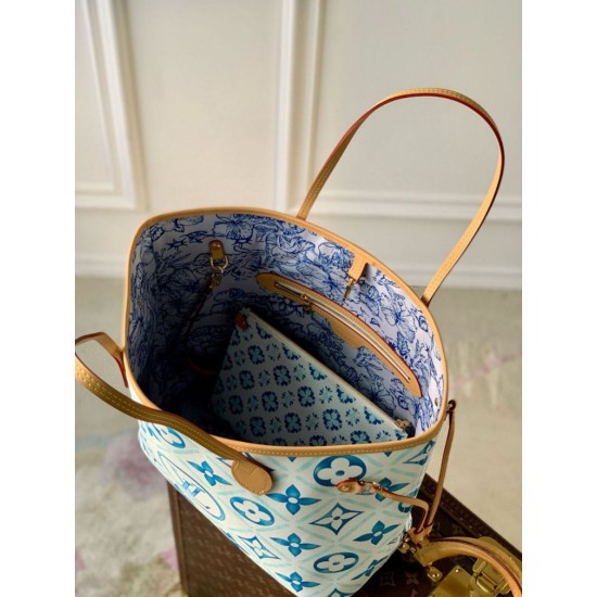 Perfette Qualità Repliche Louis Borsa Vuitton Neverfull MM Monogram Tiles Canvas M11263 Imitazione