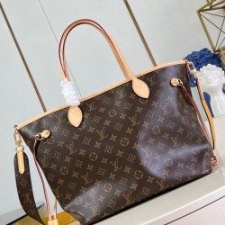 Replica perfetta Louis Vuitton Neverfull Bandouliere Inside Out MM Borsa Monogram Canvas M11947 Imitazione Outlet Online