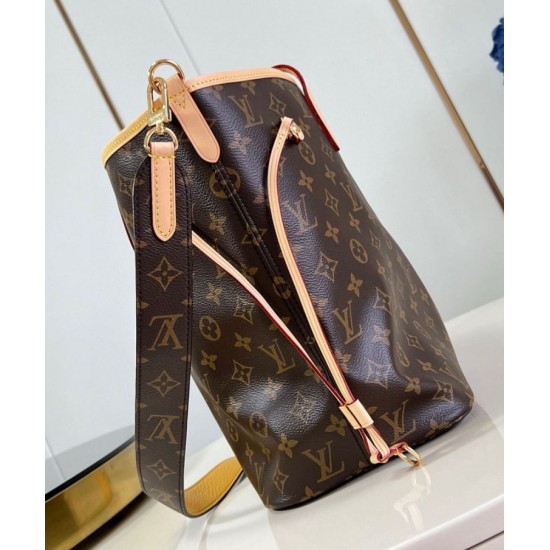 Replica perfetta Louis Vuitton Neverfull Bandouliere Inside Out MM Borsa Monogram Canvas M11947 Imitazione Outlet Online