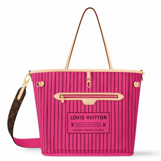 Replica perfetta Louis Vuitton Neverfull Bandouliere Inside Out MM Borsa Monogram Canvas M12257 Imitazione Outlet Online