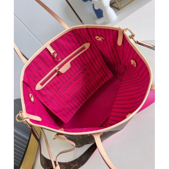 Replica perfetta Louis Vuitton Neverfull Bandouliere Inside Out MM Borsa Monogram Canvas M12257 Imitazione Outlet Online