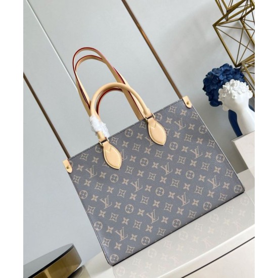 Replica perfetta Louis Vuitton OnTheGo MM Borsa Grigio Monogram Canvas M12415 Imitazione Outlet Online