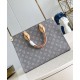 Replica perfetta Louis Vuitton OnTheGo MM Borsa Grigio Monogram Canvas M12415 Imitazione Outlet Online