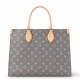 Replica perfetta Louis Vuitton OnTheGo MM Borsa Grigio Monogram Canvas M12415 Imitazione Outlet Online