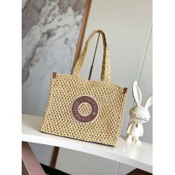 Louis Vuitton OnTheGo MM Borsa Raffia Naturale M24723 Replica originale di alta qualità Miglior Falso Louis Vuitton OnTheGo MM Borsa Raffia Naturale M24723 Economiche Premium